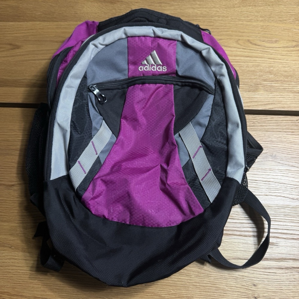 Purple Adidas Backpack With A lot Of Pockets
